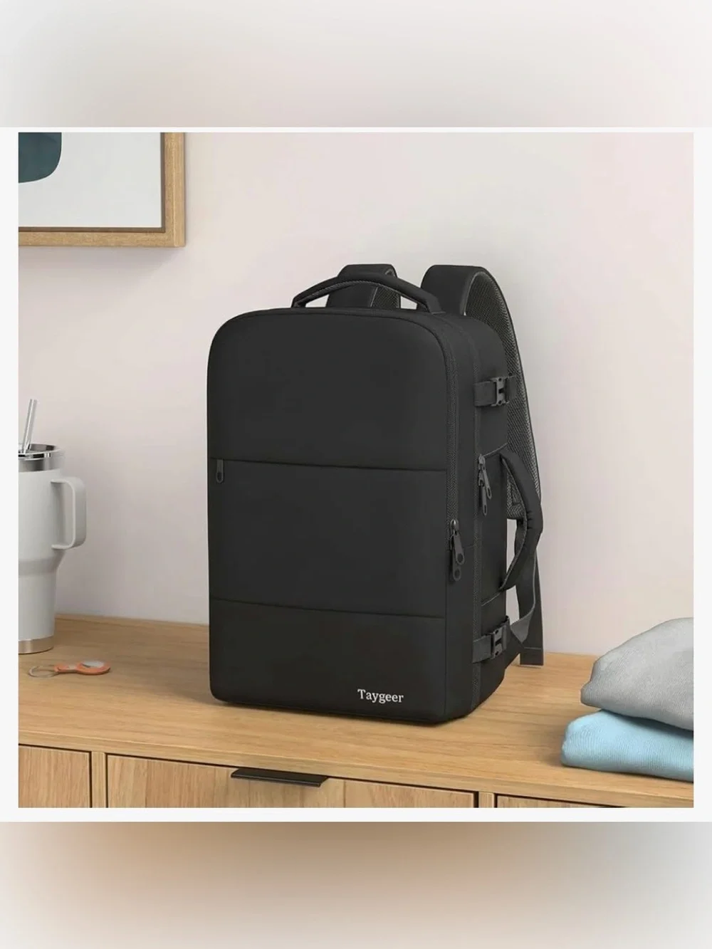 NWT Taygeer Black Travel Backpack Flight Approved 15.6” Laptop Personal Item